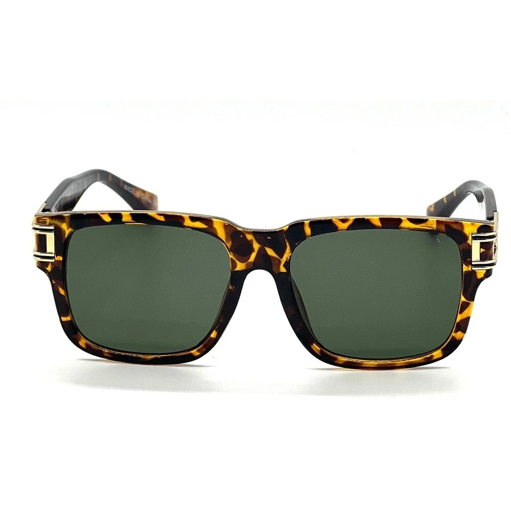 Retro Square Sunglasses Men Women Full Frame UV400 Leopard‎ Print Vintage Shades